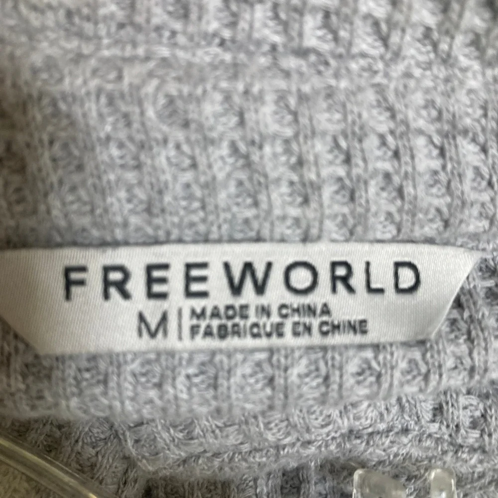 FREEWORLD Womens‎ Cleo Gray Waffle Knit Button Down Shacket Jacket M Long Sleeve